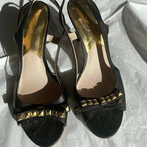 Michael Kors Black and Gold Pumps